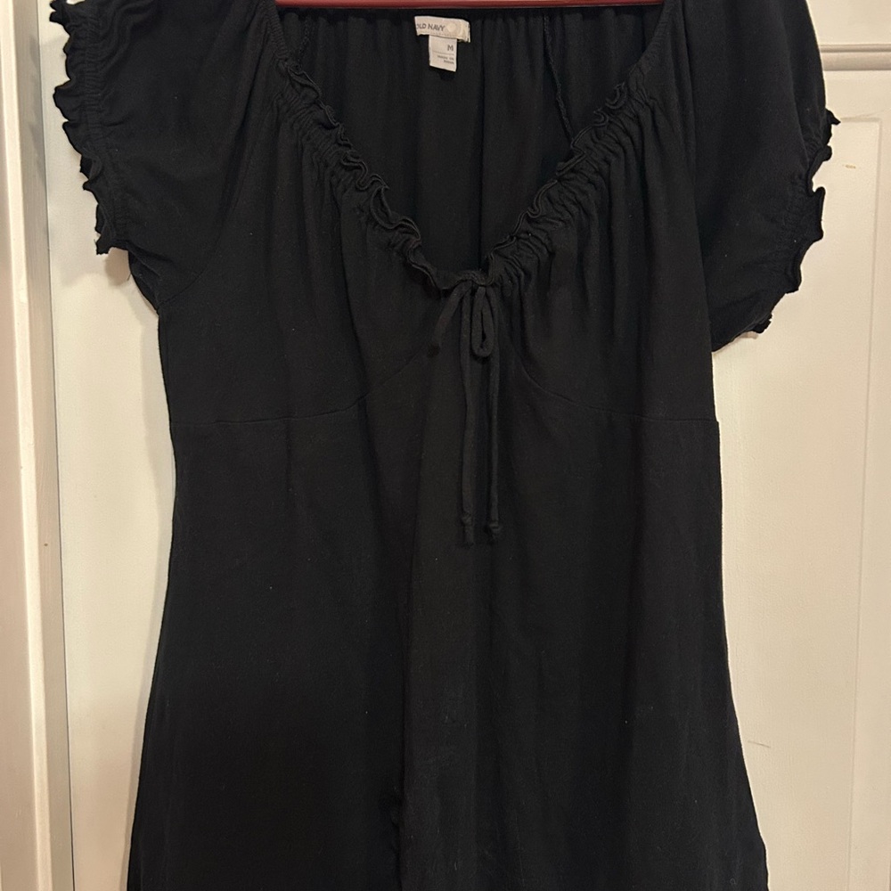 Old Navy Black Ruffled Blouse